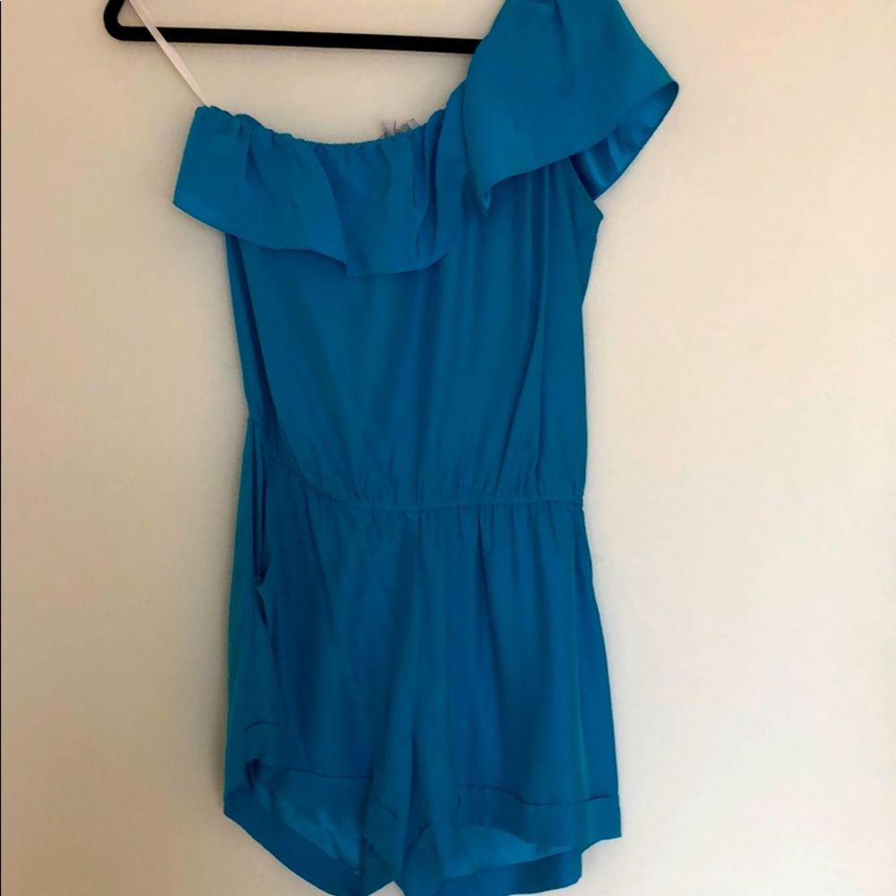Jennifer Hope off the shoulder silk romper